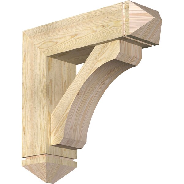 Ekena Millwork Legacy Arts and Crafts Rough Sawn Bracket w/ Offset Brace, Douglas Fir, 8"W x 28"D x 28"H BKT0806X28X28LEC03RDF - main
